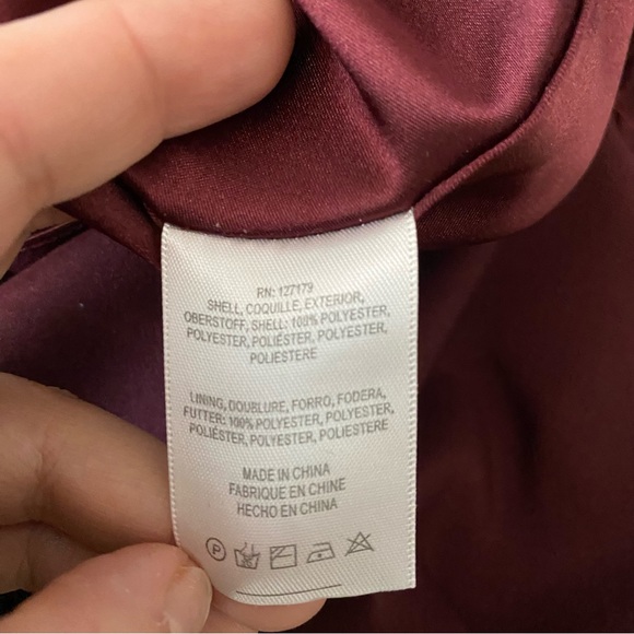 Jenny Yoo Hibiscus Serena Draped Off The Shoulder Satin Crepe Maxi Grown Dress 6 - Picture 9 of 10